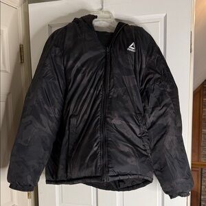 Reebok Men's Black Camo Puffer Jacket reversible xl